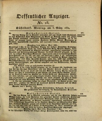 Amtsblatt für den Regierungsbezirk Düsseldorf Montag 8. März 1830