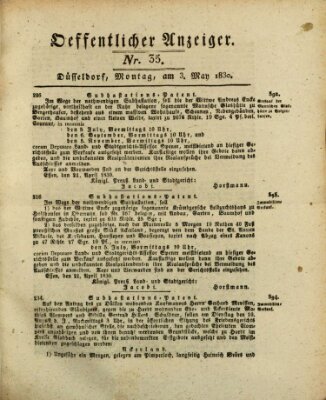 Amtsblatt für den Regierungsbezirk Düsseldorf Montag 3. Mai 1830