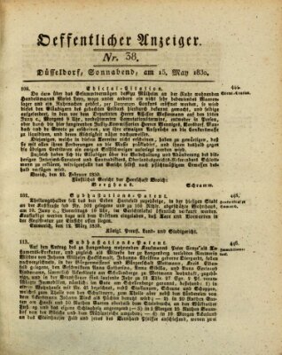 Amtsblatt für den Regierungsbezirk Düsseldorf Samstag 15. Mai 1830