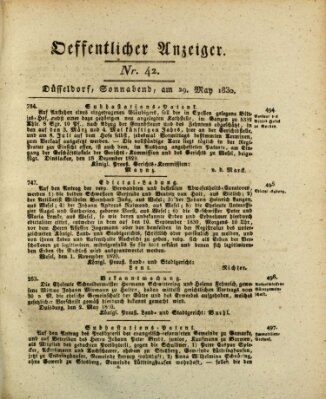 Amtsblatt für den Regierungsbezirk Düsseldorf Samstag 29. Mai 1830