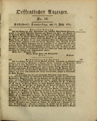 Amtsblatt für den Regierungsbezirk Düsseldorf Donnerstag 15. Juli 1830