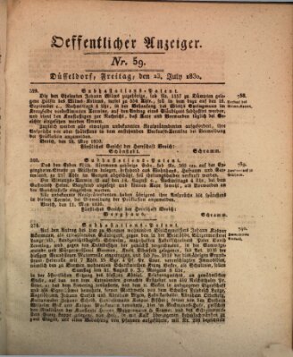 Amtsblatt für den Regierungsbezirk Düsseldorf Freitag 23. Juli 1830