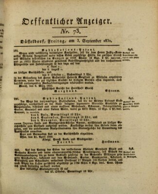 Amtsblatt für den Regierungsbezirk Düsseldorf Freitag 3. September 1830