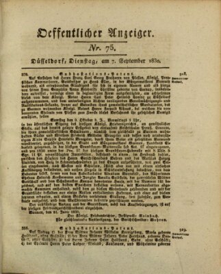 Amtsblatt für den Regierungsbezirk Düsseldorf Dienstag 7. September 1830