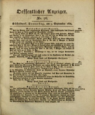 Amtsblatt für den Regierungsbezirk Düsseldorf Donnerstag 9. September 1830