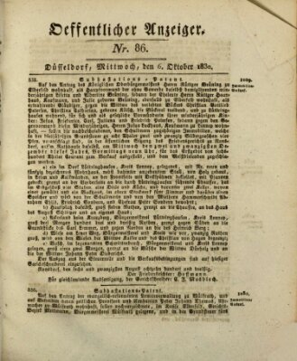 Amtsblatt für den Regierungsbezirk Düsseldorf Mittwoch 6. Oktober 1830