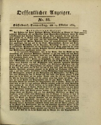 Amtsblatt für den Regierungsbezirk Düsseldorf Donnerstag 14. Oktober 1830