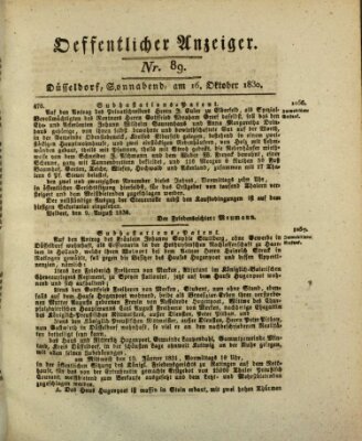 Amtsblatt für den Regierungsbezirk Düsseldorf Samstag 16. Oktober 1830