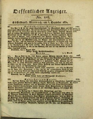 Amtsblatt für den Regierungsbezirk Düsseldorf Mittwoch 8. Dezember 1830