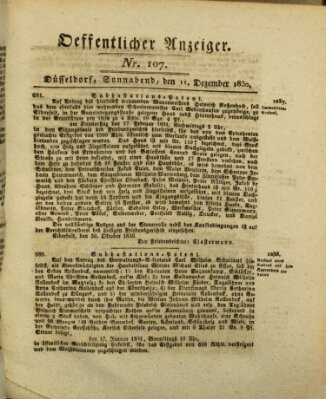 Amtsblatt für den Regierungsbezirk Düsseldorf Samstag 11. Dezember 1830