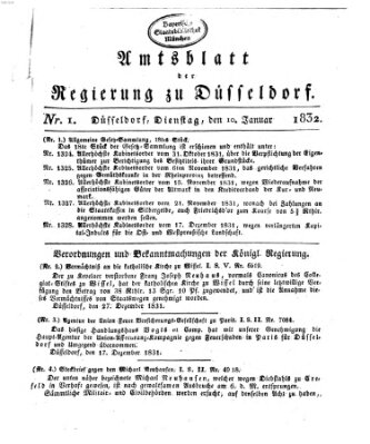 Amtsblatt für den Regierungsbezirk Düsseldorf Dienstag 10. Januar 1832