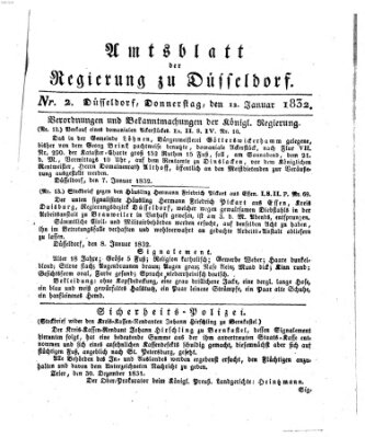 Amtsblatt für den Regierungsbezirk Düsseldorf Donnerstag 12. Januar 1832