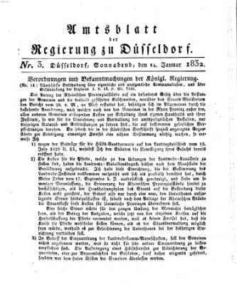 Amtsblatt für den Regierungsbezirk Düsseldorf Samstag 14. Januar 1832