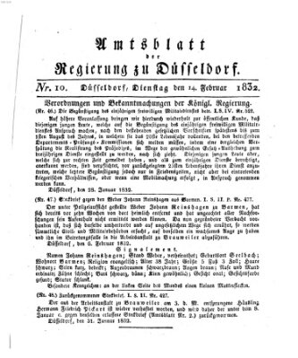 Amtsblatt für den Regierungsbezirk Düsseldorf Dienstag 14. Februar 1832