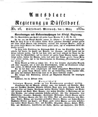 Amtsblatt für den Regierungsbezirk Düsseldorf Mittwoch 7. März 1832