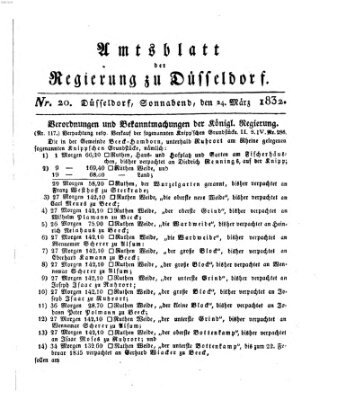 Amtsblatt für den Regierungsbezirk Düsseldorf Samstag 24. März 1832