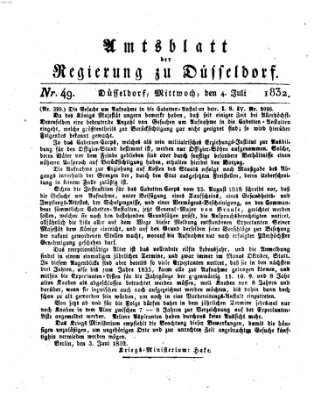 Amtsblatt für den Regierungsbezirk Düsseldorf Mittwoch 4. Juli 1832