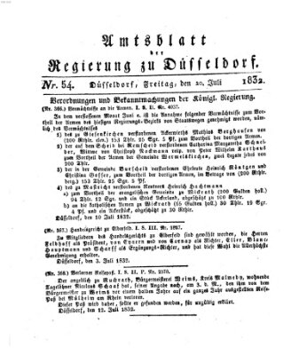 Amtsblatt für den Regierungsbezirk Düsseldorf Freitag 20. Juli 1832