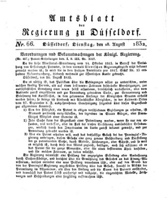 Amtsblatt für den Regierungsbezirk Düsseldorf Dienstag 28. August 1832