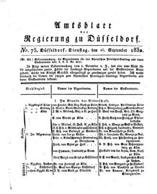 Amtsblatt für den Regierungsbezirk Düsseldorf Dienstag 25. September 1832