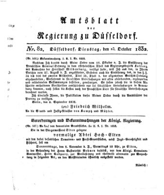 Amtsblatt für den Regierungsbezirk Düsseldorf Dienstag 23. Oktober 1832