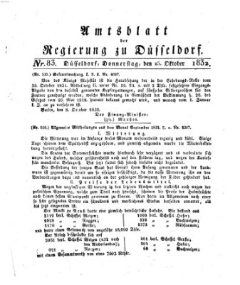 Amtsblatt für den Regierungsbezirk Düsseldorf Donnerstag 25. Oktober 1832