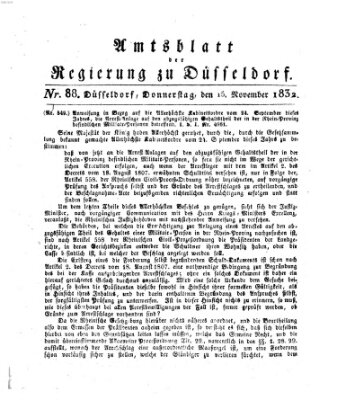 Amtsblatt für den Regierungsbezirk Düsseldorf Donnerstag 15. November 1832