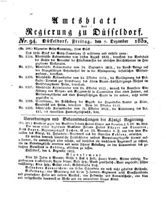 Amtsblatt für den Regierungsbezirk Düsseldorf Freitag 7. Dezember 1832