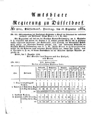 Amtsblatt für den Regierungsbezirk Düsseldorf Freitag 28. Dezember 1832