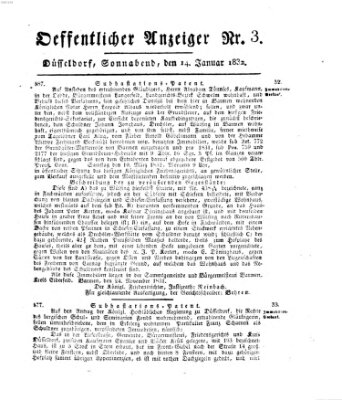 Amtsblatt für den Regierungsbezirk Düsseldorf Samstag 14. Januar 1832