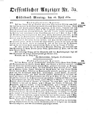 Amtsblatt für den Regierungsbezirk Düsseldorf Montag 16. April 1832