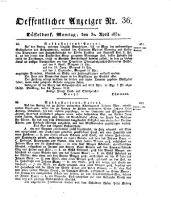 Amtsblatt für den Regierungsbezirk Düsseldorf Montag 30. April 1832