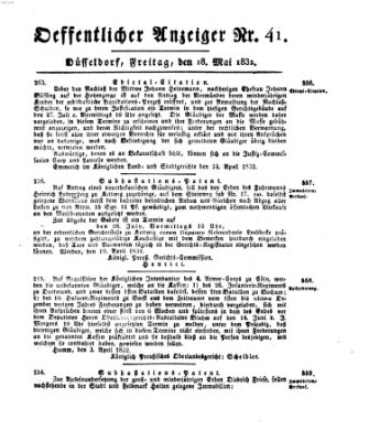 Amtsblatt für den Regierungsbezirk Düsseldorf Freitag 18. Mai 1832