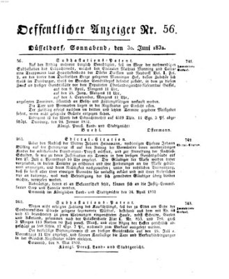 Amtsblatt für den Regierungsbezirk Düsseldorf Samstag 30. Juni 1832