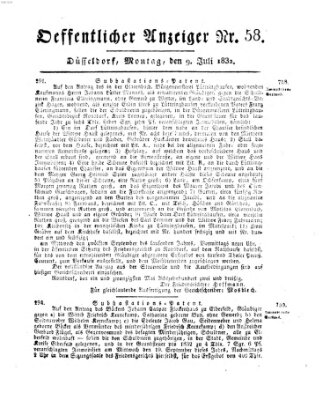 Amtsblatt für den Regierungsbezirk Düsseldorf Montag 9. Juli 1832