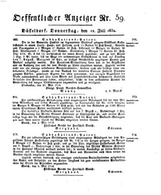 Amtsblatt für den Regierungsbezirk Düsseldorf Donnerstag 12. Juli 1832