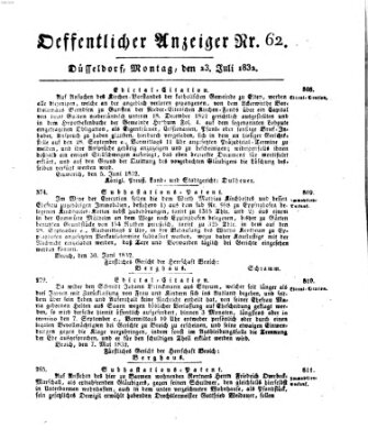 Amtsblatt für den Regierungsbezirk Düsseldorf Montag 23. Juli 1832