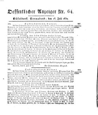 Amtsblatt für den Regierungsbezirk Düsseldorf Samstag 28. Juli 1832