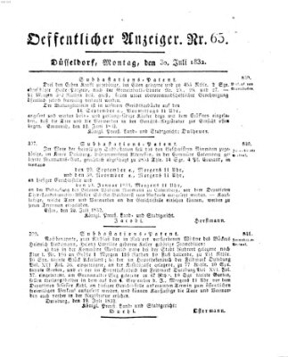 Amtsblatt für den Regierungsbezirk Düsseldorf Montag 30. Juli 1832