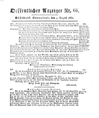 Amtsblatt für den Regierungsbezirk Düsseldorf Samstag 4. August 1832