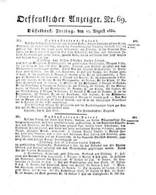 Amtsblatt für den Regierungsbezirk Düsseldorf Freitag 17. August 1832