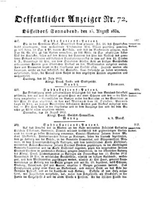 Amtsblatt für den Regierungsbezirk Düsseldorf Samstag 25. August 1832