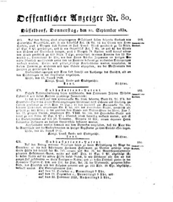 Amtsblatt für den Regierungsbezirk Düsseldorf Donnerstag 20. September 1832