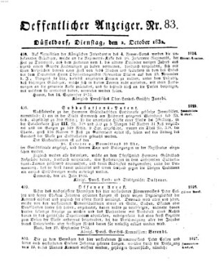 Amtsblatt für den Regierungsbezirk Düsseldorf Dienstag 2. Oktober 1832