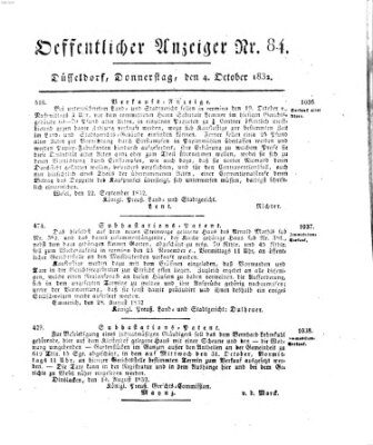 Amtsblatt für den Regierungsbezirk Düsseldorf Donnerstag 4. Oktober 1832