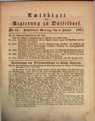 Amtsblatt für den Regierungsbezirk Düsseldorf Montag 25. Februar 1833