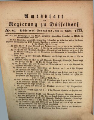 Amtsblatt für den Regierungsbezirk Düsseldorf Samstag 30. März 1833