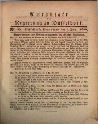 Amtsblatt für den Regierungsbezirk Düsseldorf Samstag 8. Juni 1833