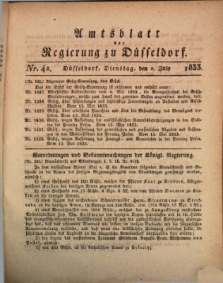 Amtsblatt für den Regierungsbezirk Düsseldorf Dienstag 2. Juli 1833