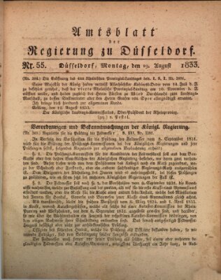 Amtsblatt für den Regierungsbezirk Düsseldorf Montag 19. August 1833